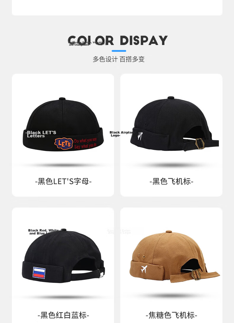 GLO-STORY Vintage Denim Newsboy Cap Unisex Street Hip-Hop Plain Flat Cap 6