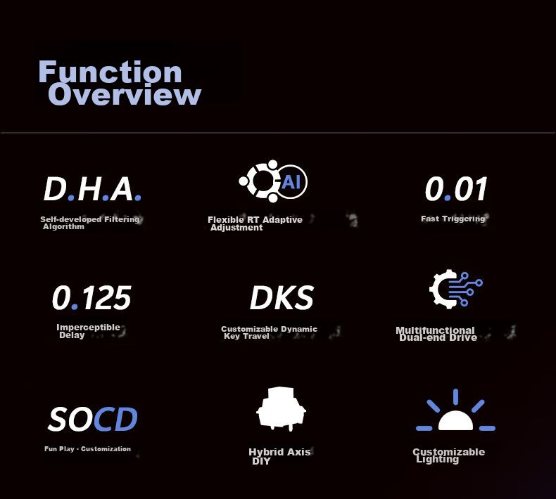 DAREU COOL68Pro Magnetic Axis Mechanical Gaming Keyboard Aluminum Alloy Hot-Swappable RGB Lightbox Fearless Contract 68-Key Layout COOL68Pro Black 15