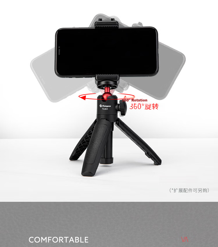 Fotopro TL-601 Portable Mini Camera Tripod Smartphone Live Streaming Stand Compatible with DJI Pocket 3 GoPro Action 3 Mount Black 7