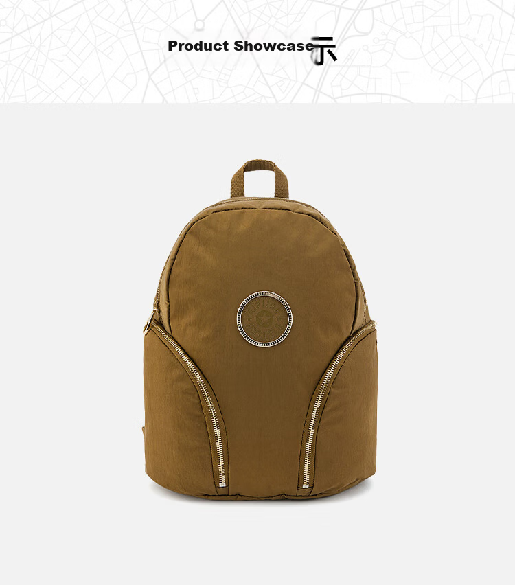 Kipling Large Capacity Practical Minimalist Mustard Green Backpack THE CITY S Birthday Gift Student School Bag 5