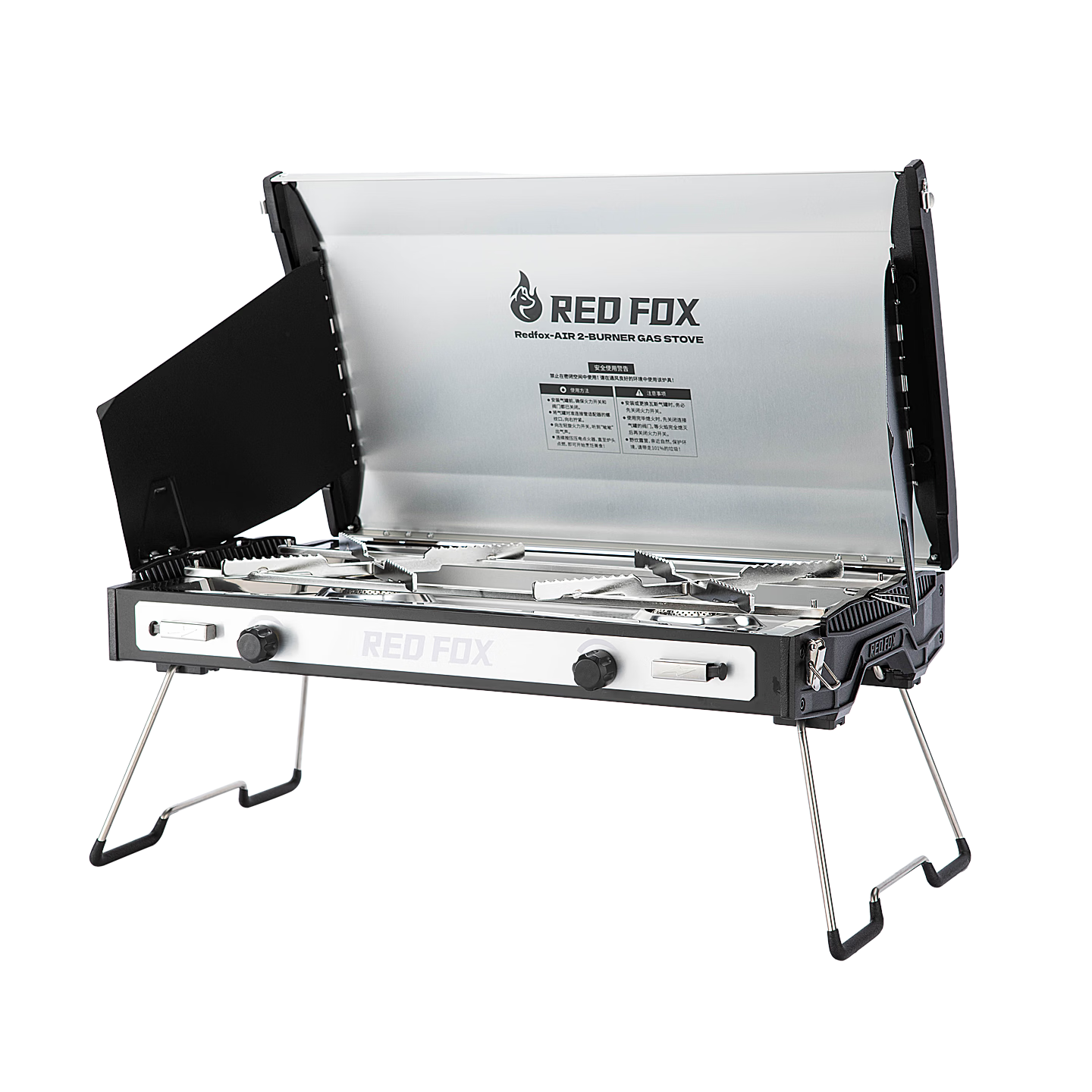 E-Rover Firefox Air Outdoor Camping Stove Set Portable Split Gas Stove Double Burner Cartridge Stove