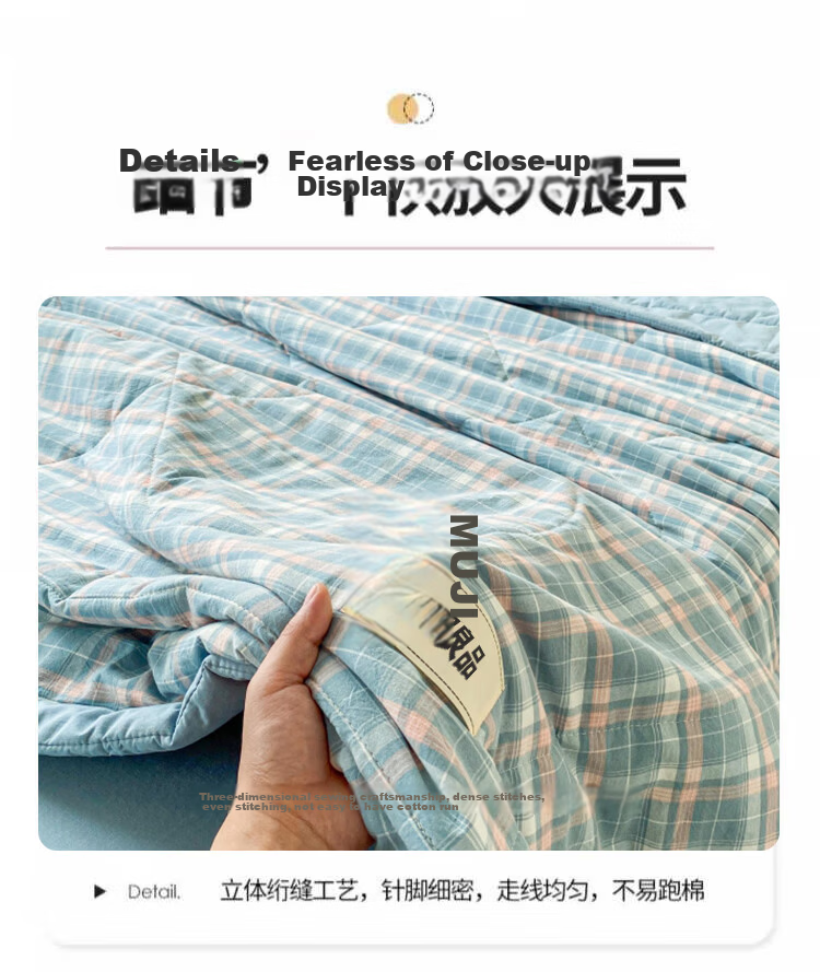 Wuyinliangpin Cotton Air Conditioning Quilt, 100% Xinjiang Cotton, Machine Washable And Water Washable Cotton Thin Quilt, Summer Cool Quilt, 150x200cm 11
