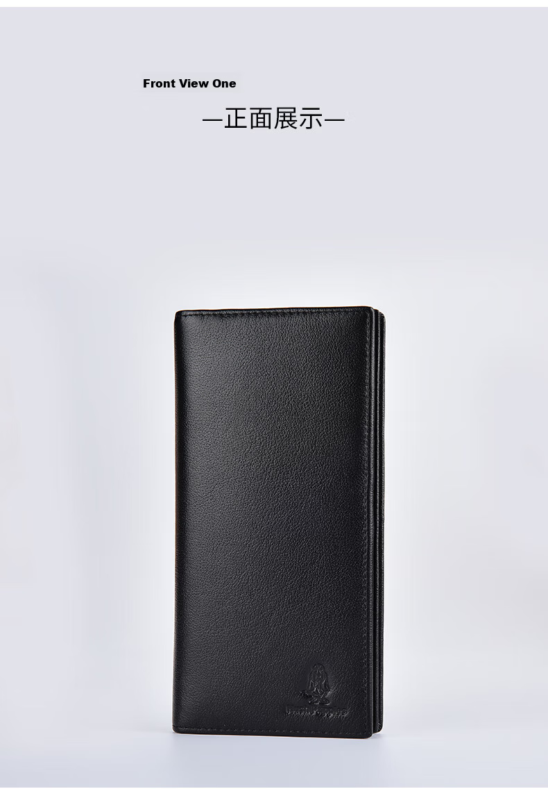 Hush Puppies Men's Genuine Leather Casual Long Wallet Multi-Card Holder Birthday Gift Practical Wallet for Boyfriend 12
