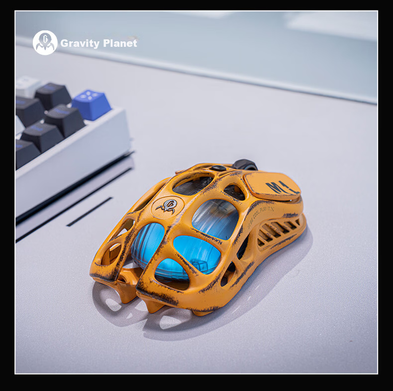 GravaStar Wireless/wired Bluetooth Gaming Mouse, Tri-Mode E-Sports Mouse, Magnesium Alloy 29-Hole Lightweight Hollow Design, 3395 Long Battery Life, Macro Buttons, RGB, Professional Silver 20
