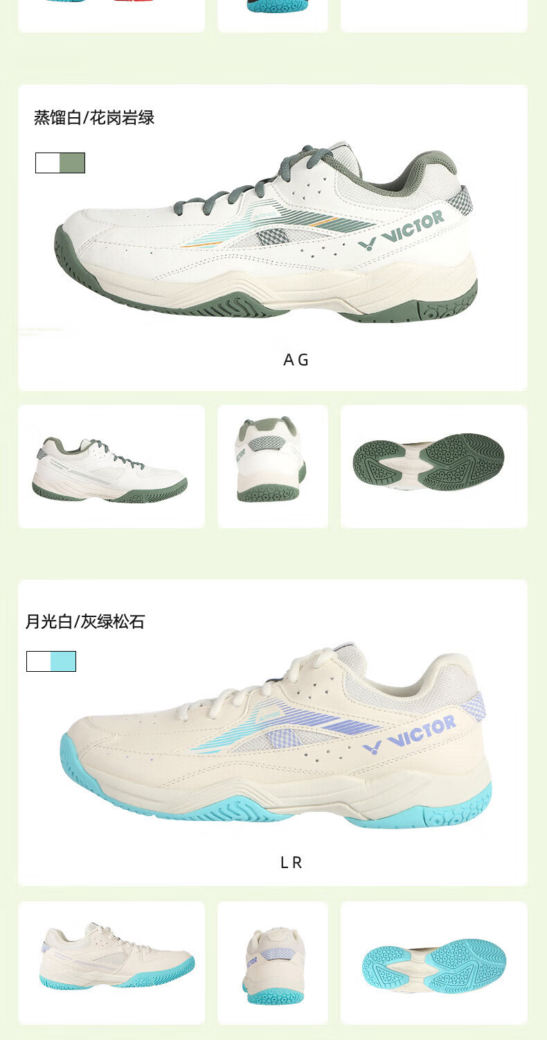 VICTOR Badminton Shoes A170II Second Generation for Men And Women, Wear-Resistant Breathable Sports Shoes, White And Gray, Size 42 15