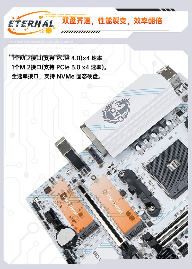 Meijie B550M Yanlong GAMING ARBG Gaming Motherboard, AM4 Ryzen Motherboard R5 5600X/5600GT/5700X3D (AMD B550/Socket AM4) 5