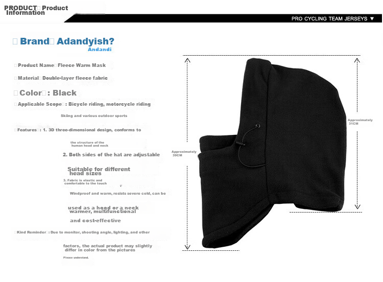 Adandyish Thermal Head Cover Hat Electric Vehicle Cold-Resistant Autumn Winter Riding Unisex Fleece Windproof Dust Mask Neck Warmer 2-Pack 2