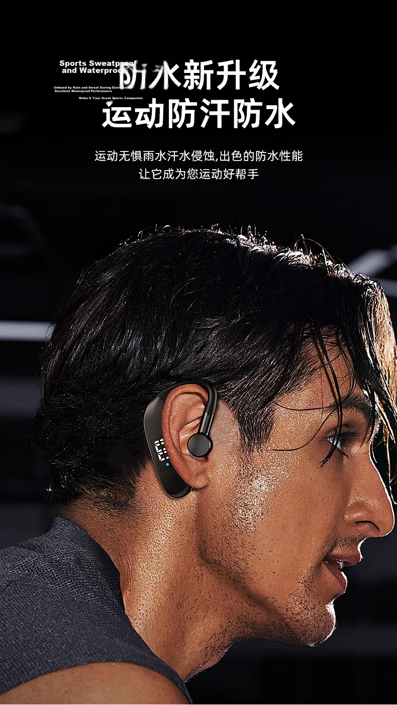 Guiyin A18 2026 New Wireless Bluetooth Earphones Ear-Hook Long Battery Life Sports Running Driving Noise Cancelling Compatible with Huawei Apple Oppo Xiaomi Vivo 7