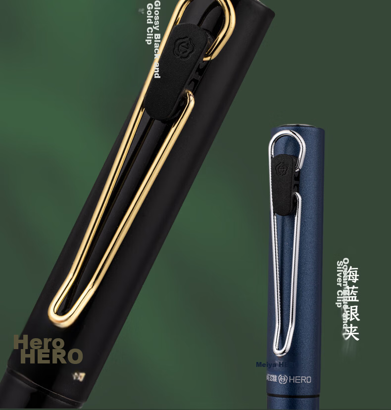 HERO E501 Iridium Nib Fountain Pen EF Tip Blue Matte New Year Gift Stylish Business Office Student Writing Practice Ink Pen 10