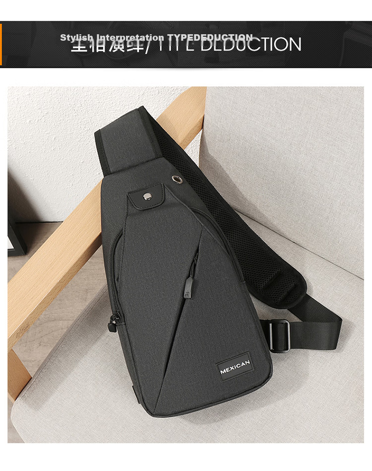 MEXICAN Men's Chest Bag Travel Casual Single Shoulder Crossbody Phone Waist Bag Canvas Backpack Cycling Student Commuter 11
