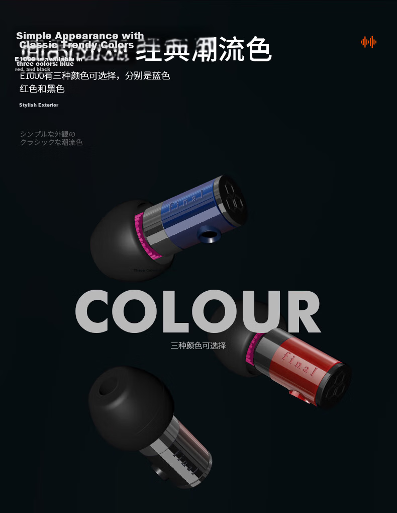 FINAL E1000 Portable In-Ear Earphones Lossless Music Earbuds Black 5