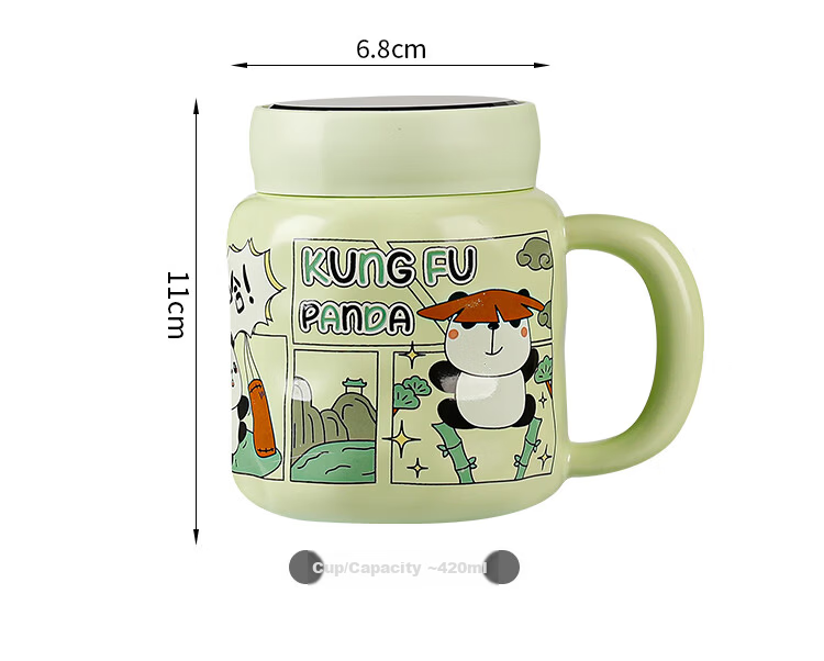 Beisesi Ceramic Mug, Fun And Creative Personalized Gift Cup with Lid for Coffee Or Water 5