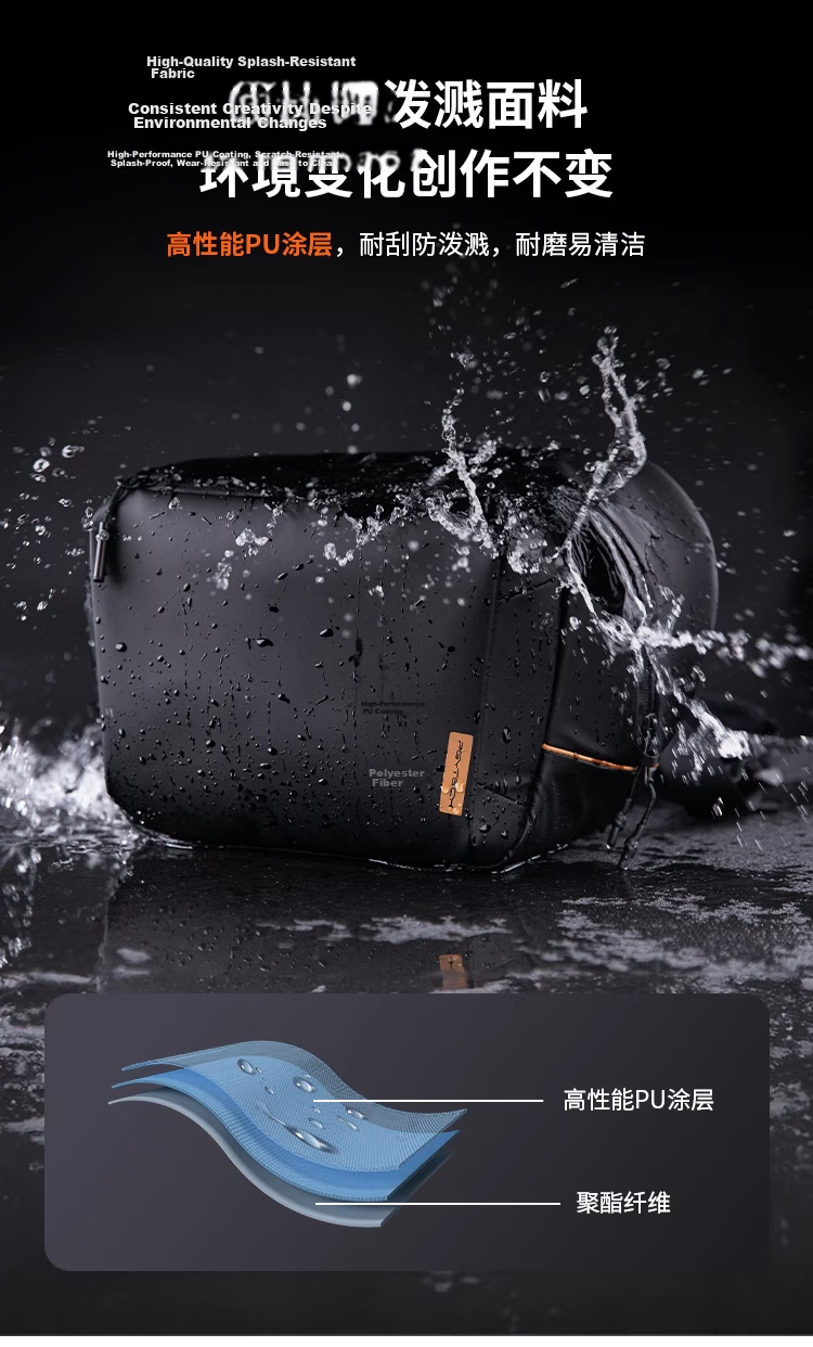 PGYTECH Camera Bag OneGoV2 Shoulder Bag Dandelion Photography Bag Mirrorless Camera Backpack Lens Inner Bag Crossbody DSLR Camera Bag Waterproof Travel Portable Bag Obsidian Black 10L 12