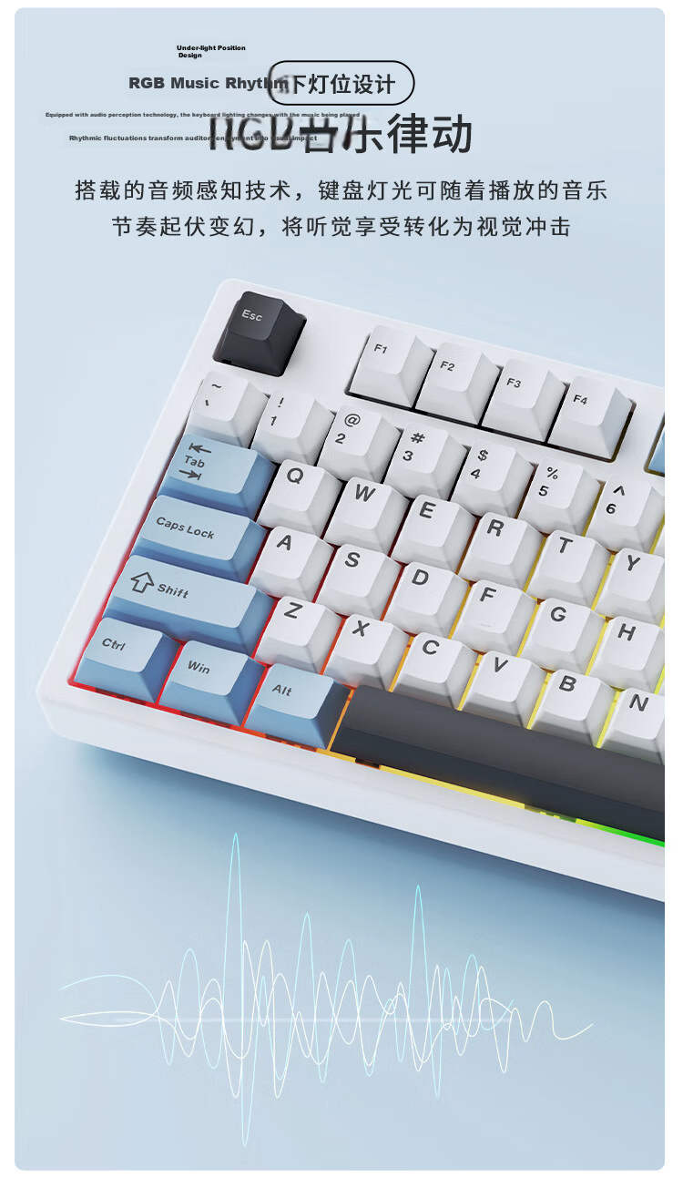 AJAZZ AK108 Tri-mode Wireless Mechanical Keyboard Hot-swappable 108 Keys 10000mAh Customizable RGB Screen Mechanical Keyboard Contour Black Litchi Switch 13