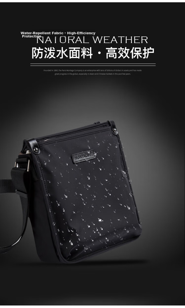 MONTAGUT Men's Crossbody Bag Shoulder Bag Portable Large Capacity Canvas Phone Bag Valentine's Day Gift for Boyfriend 5