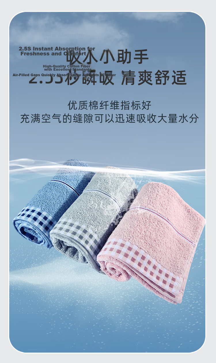 Yaguang Towel, Pure Cotton Grade A Egyptian Long-Staple Cotton, Soft And Absorbent, Lint-Free, True Color Face Towel, 2 Pieces, Mint Green/deep Sea Blue 9