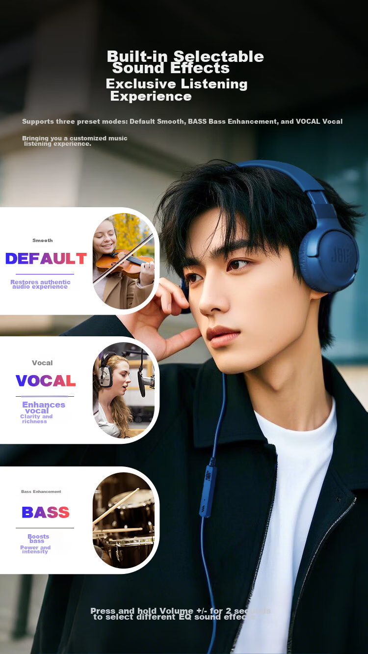 JBL TUNE520C Upgraded Wired Over-Ear Headphones with Type-C, Hi-Res Certified, In-Line Mic and Remote, Black 10