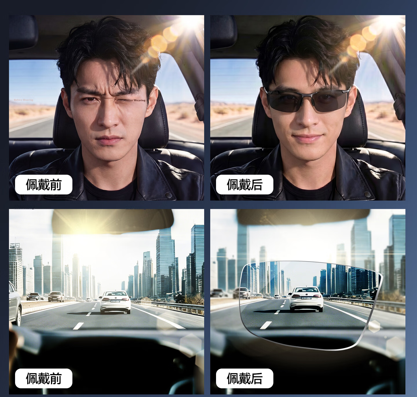 Jiaboli Polarized Photochromic Sunglasses for Men, Driving Sunglasses, Cycling Glasses, Day And Night Use, Driving UV Protection, Anti-Glare 16