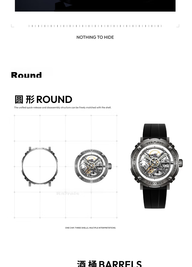 CIGA Design Jijia Fengmang Series Mechanical Wristwatch, Magic Titanium Version, One Watch Three Wear Styles, Fashion Men's Watch, Birthday Gift 5