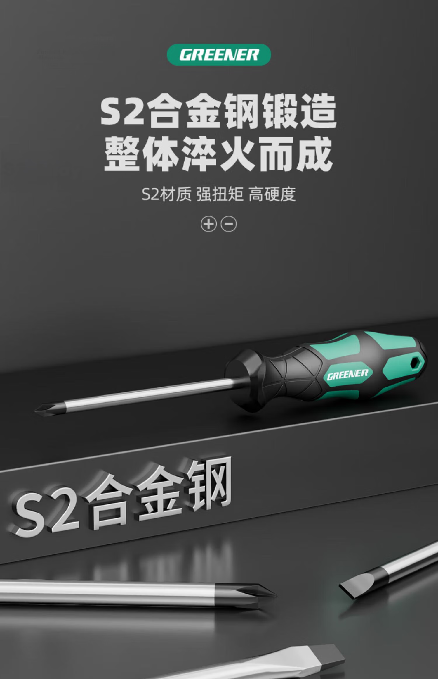 GREENER Screwdriver Set, 3x75mm Phillips And Flathead, Household And Industrial Grade, Strong Magnetic Screwdriver Tools Kit, Ultra-Hard Screwdriver Set 8