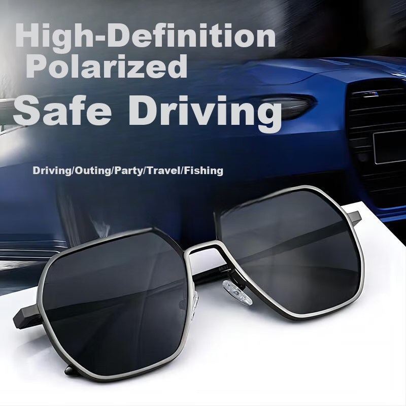 LESCA LUNETIER New High-End Men's Square Polarized Sunglasses UV Protection Driving Photochromic Lenses