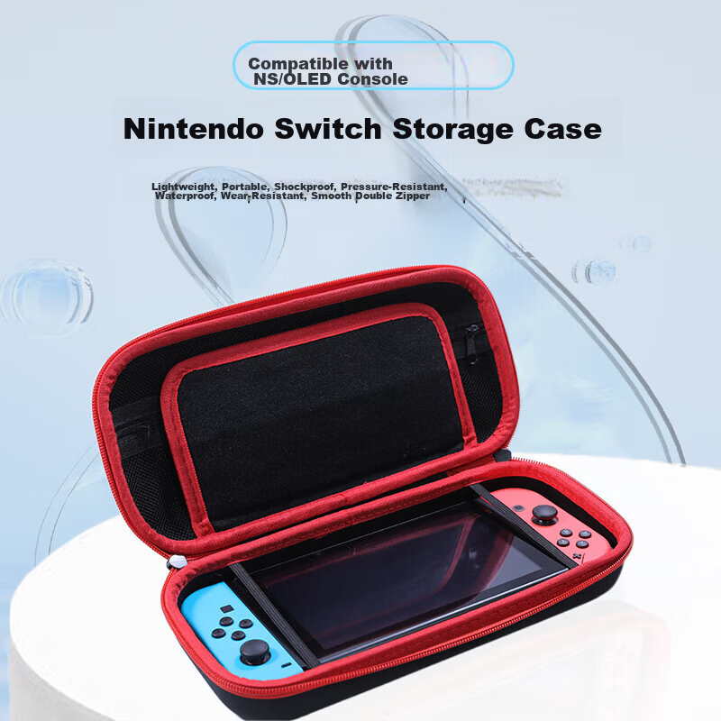 ESCASE Nintendo Switch Storage Case Protective Cover NS/OLED Handheld Console Multifunctional Portable Large Capacity Protective Bag Shockproof Shell Storage Pouch