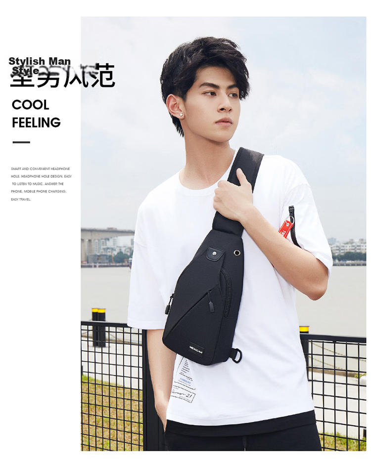 MEXICAN Men's Chest Bag Travel Casual Single Shoulder Crossbody Phone Waist Bag Canvas Backpack Cycling Student Commuter 3