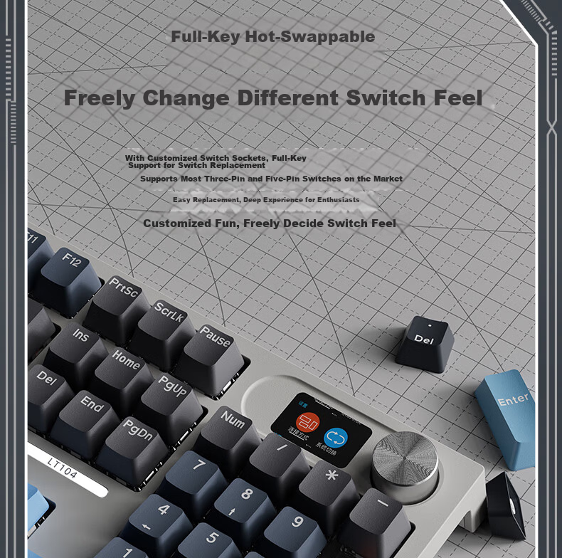 Langtu LT104 Thick Love Mechanical Keyboard Gaming Office Wired Customized Keyboard for Tablet Laptop 26