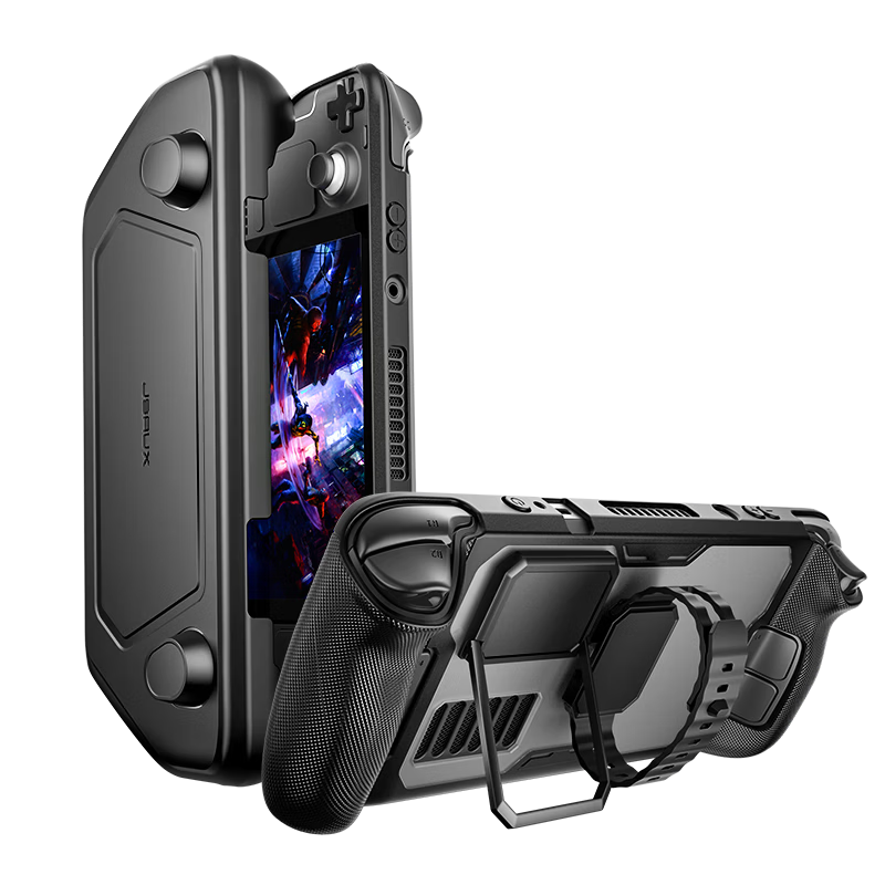 JSAUX Steam Deck OLED Protective Case Stand Accessory TPU Soft Shell Full Coverage Shockproof Non-Slip Gaming Handheld Console PC0105