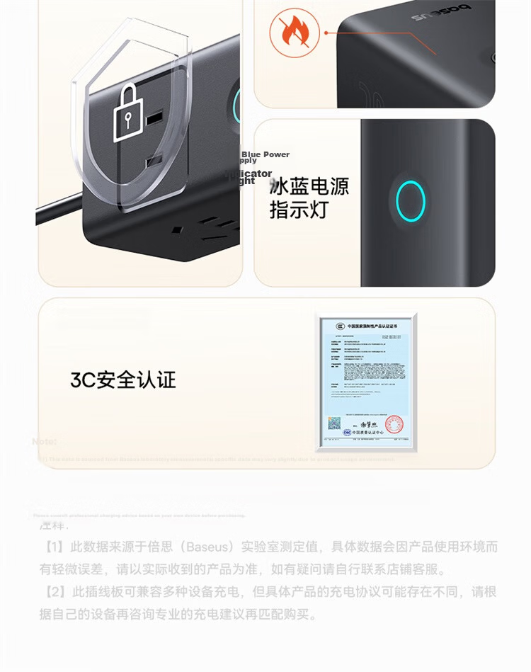 Baseus GaN 65W/67W Laptop Fast Charger Power Strip Socket Multi-Functional Portable Desktop Charging Station 21