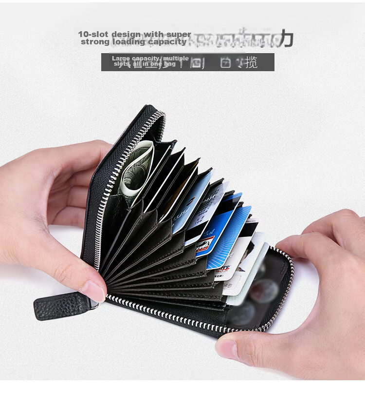 MEXICAN Men's Card Holder, Anti-Magnetic, Anti-Theft, Top-Layer Cowhide, Bank Card Wallet, Driver's License Holder, Horizontal Style Document Case 5