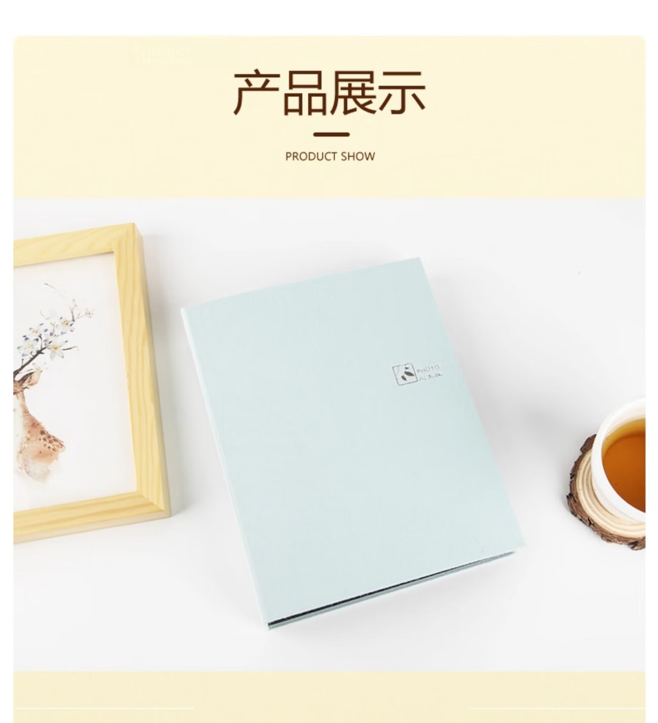 Nakabayashi Zonglin NCL Fabric Photo Album, Pocket-Style Family Memory Book, 5/6/7 Multiple Sizes Mixed Storage Album, 6 Inch/7 Inch Light Blue Mixed 11