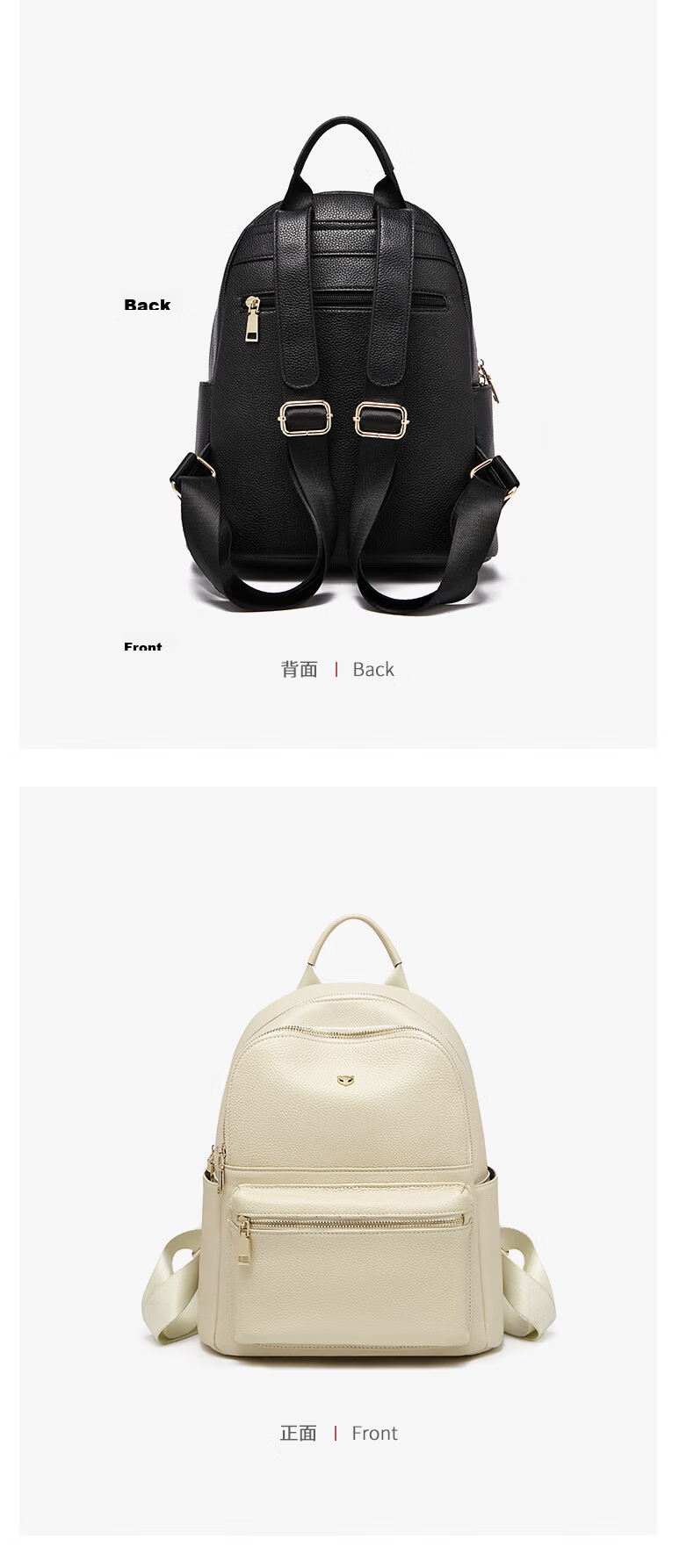 FOXER Leather Women's Backpack Large Capacity School Bag Sports Travel Bag Luxury Girlfriend Birthday Gift 15