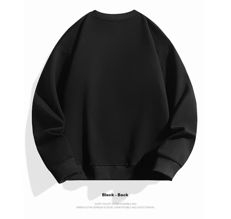 Mianzhi National Trend Brand Men's Sweatshirt, Hong Kong Style Round Neck Versatile Top, Loose Base Layer, Couple Outfit, White, 2XL 16