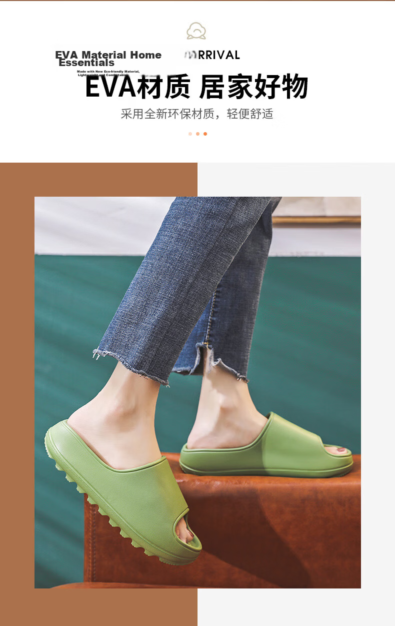 GUOLUOFEI Plus Size Cushioned EVA Slippers for Women Summer Shower Thick Sole Men's Black Size 40-41 3