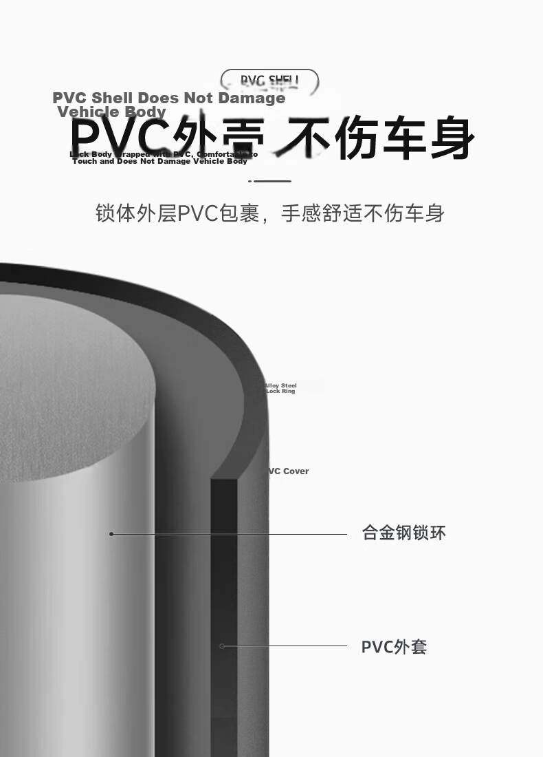 CAVALRY Bicycle Motorcycle U-Lock Hydraulic Shear Resistant Anti-Theft Lock Electric Mountain Bike Riding Gear Accessories Black 6