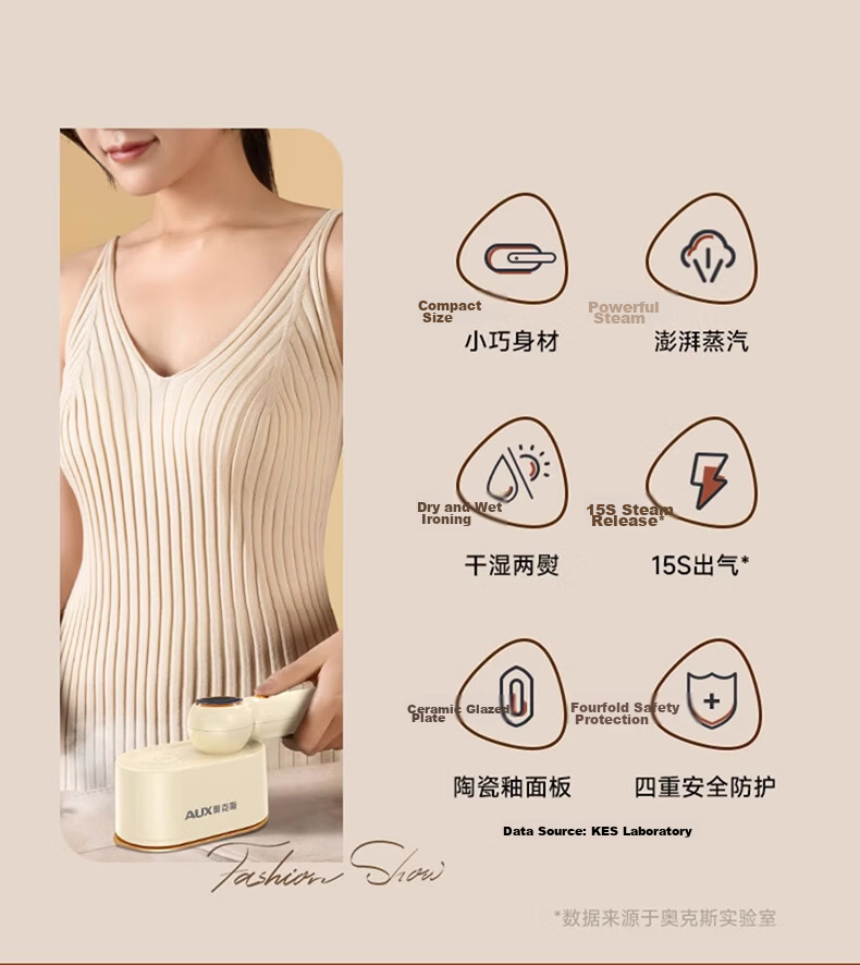 AUX Handheld Garment Steamer 38g/min High Steam 70ml Water Tank Home Use Portable Travel Electric Iron Dual Dry and Wet Iron YD829 7