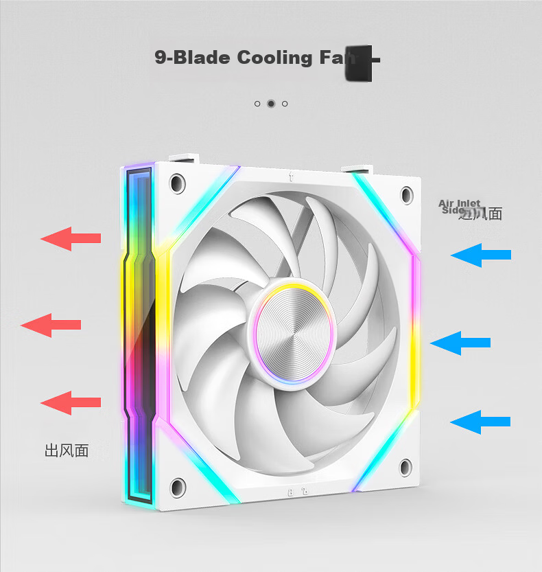 Jingpinlu Star Journey Building Block S2 Fan Single Pack White Straight Blade 12cm with Infinite Mirror, Supports RGB Synchronization PWM Speed Adjustment, Compatible with Case Fans ARGB Desktop Computer Star Chain V2 13