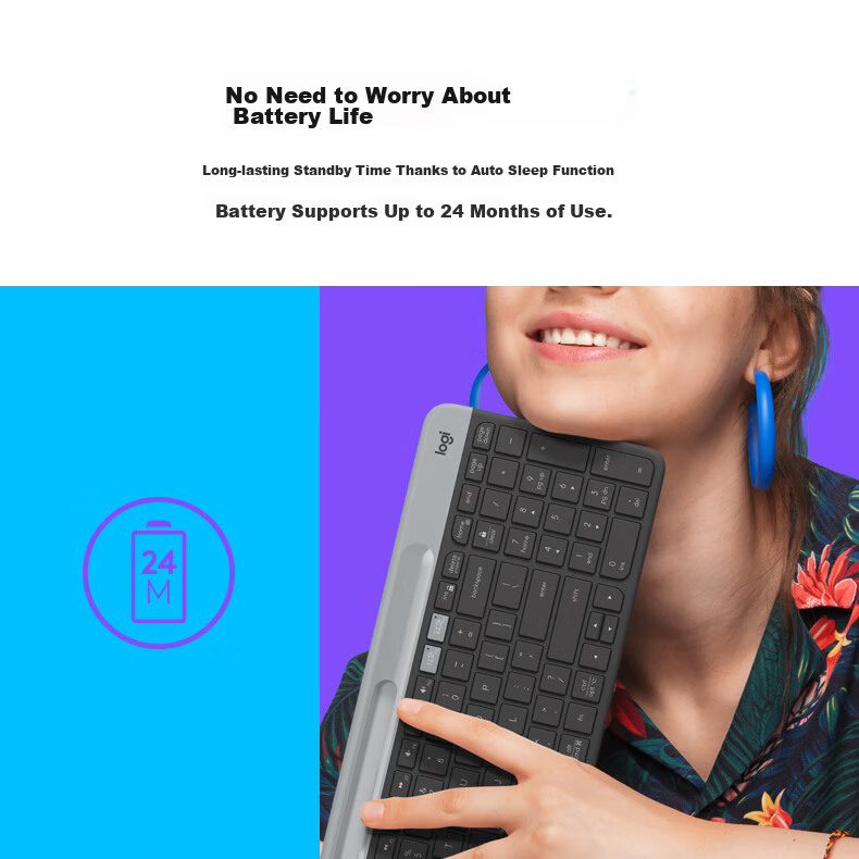 Logitech K580 Enterprise Wireless Bluetooth Ultra-Thin Quiet Office Keyboard Dual-Mode External Thin Film Portable Multi-Screen Ultra-Thin Keyboard - Zhuyu Pink [Order Bonus] 8