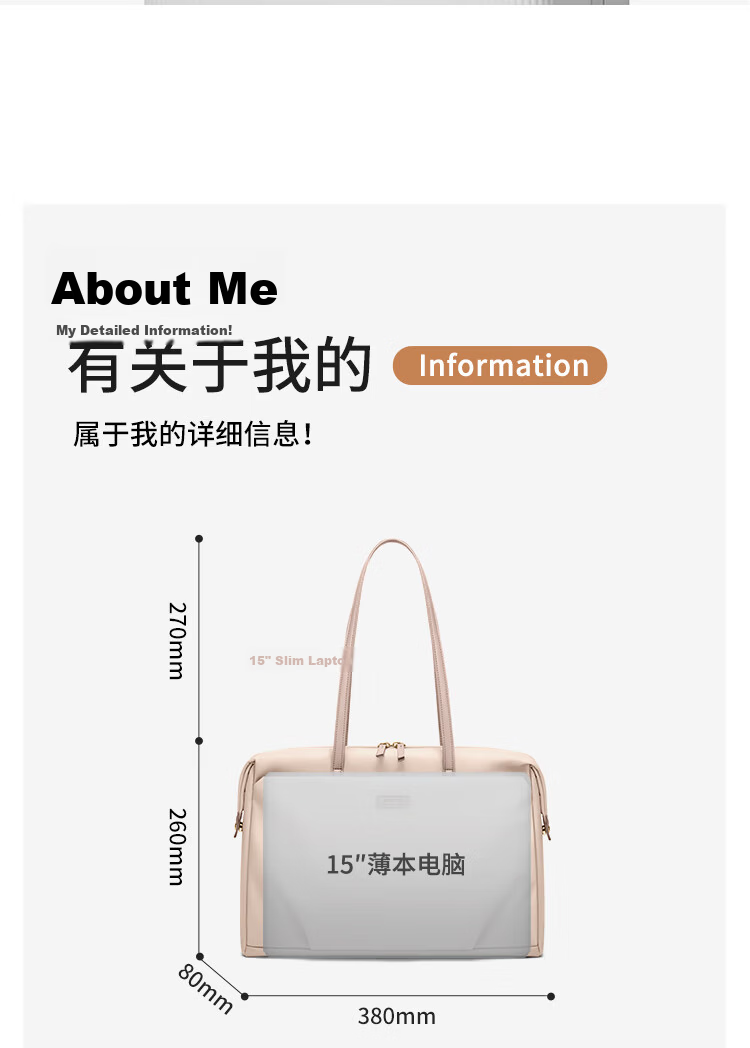 POLO Laptop Bag, Women's Briefcase, Business Commute Tote Bag, 14/15-Inch Computer Bag, Handbag, Gift for Girlfriend 13