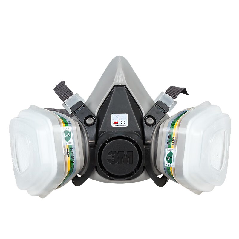 3M Gas Mask for Formaldehyde Protection, Anti-Toxic Gas Respirator, Chemical Dust Paint Spray Comprehensive Gas 6200+6006 Set Firefighting Mask