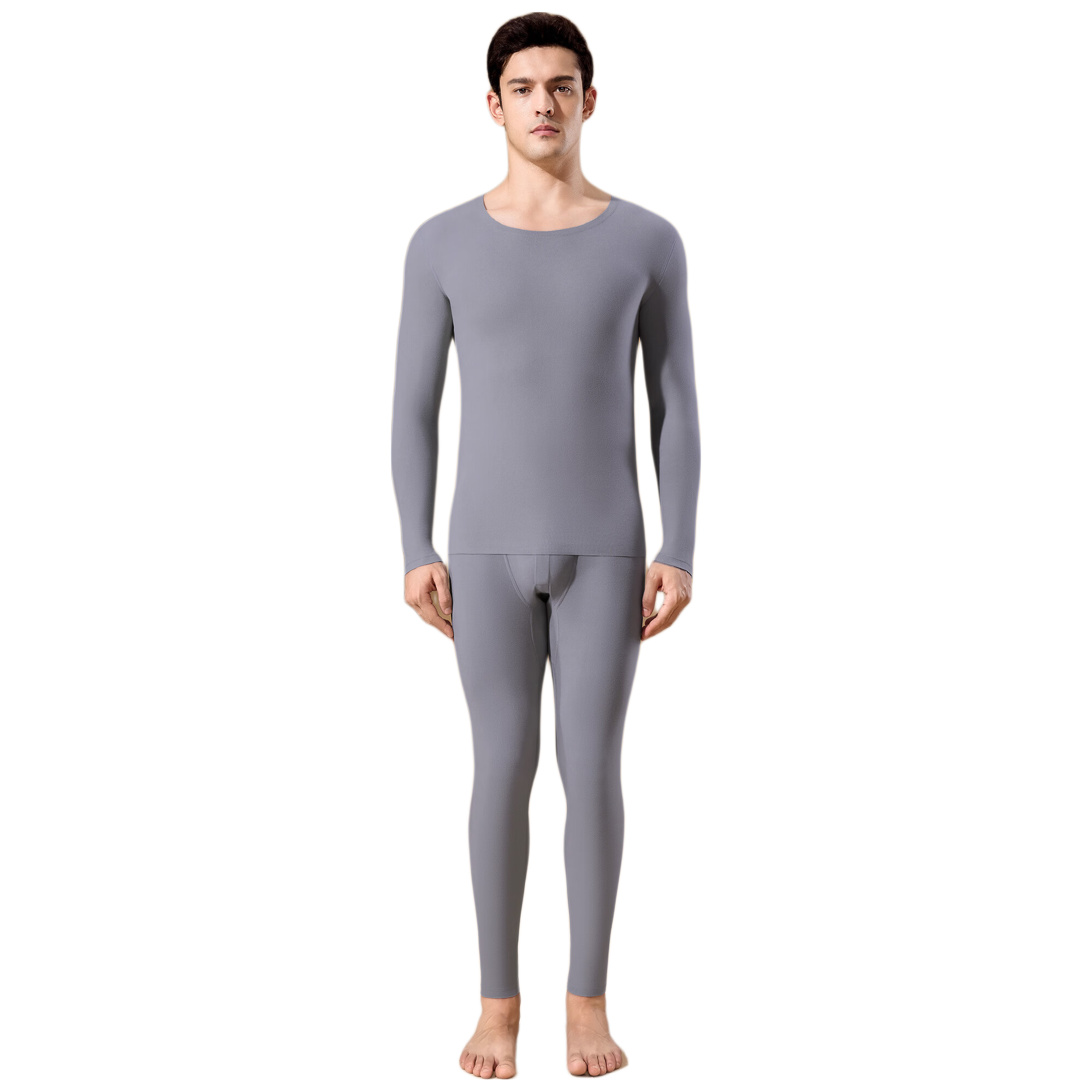 Modal Class A Seamless Brushed 10A Antibacterial Mite-Resistant Thermal Men's Fleece-Lined Thermal Underwear Set Autumn Shirt and Pants for Men