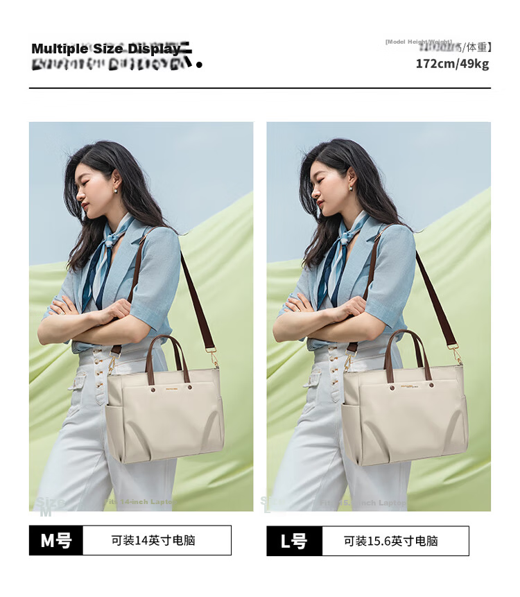 GOLF 14-inch Laptop Bag for Women Handheld Notebook Apple Huawei Shoulder Crossbody Business Briefcase for Travel and Commuting 45