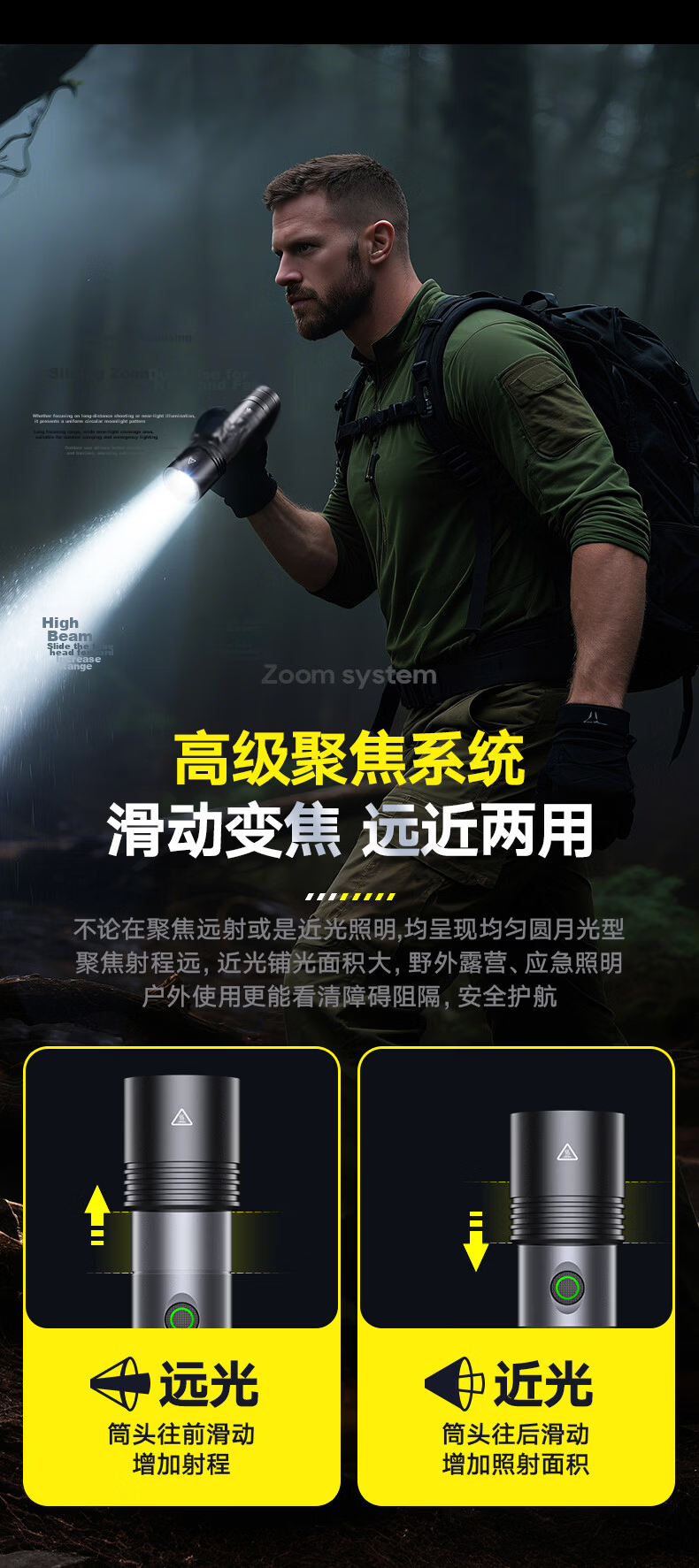 PHILIPS High Brightness Flashlight Portable Rechargeable Outdoor Emergency Light 6