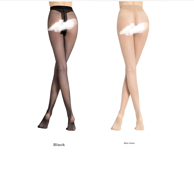 Langsha Women's Summer Ultra-Thin Anti-Snag T-Gusset Seamless Pantyhose Sexy Black Sheer Slimming Nude Base Tights 6