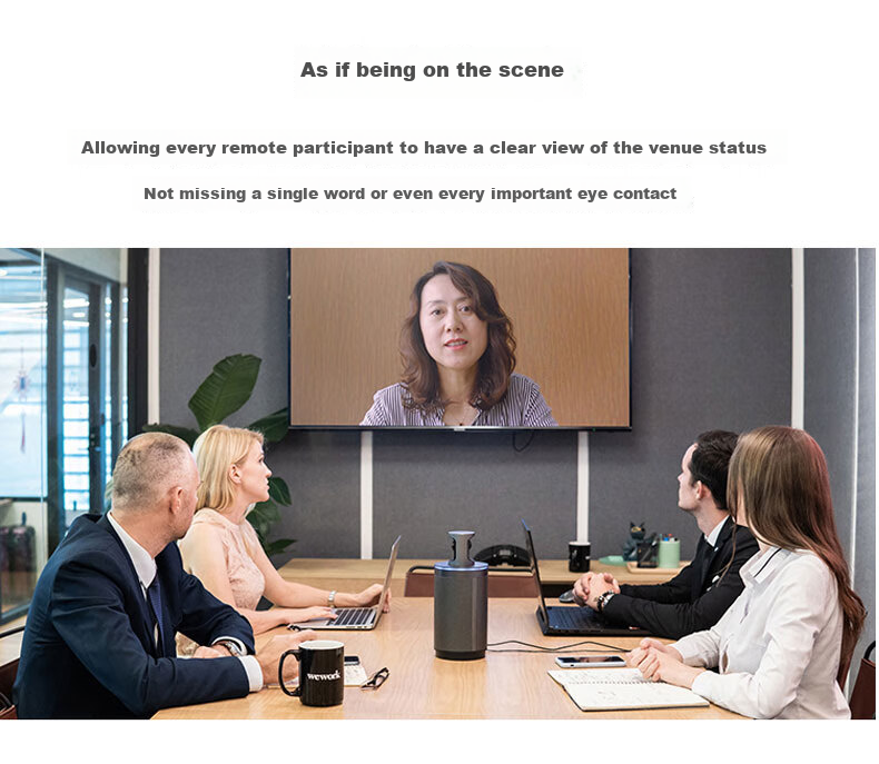 KanDao 360° Panoramic HD Video Conference Camera with Wireless Screen Casting, Amplification, And Microphone Pickup All-In Conference System Omnidirectional Microphone Meeting Solution Meeting Pro 16