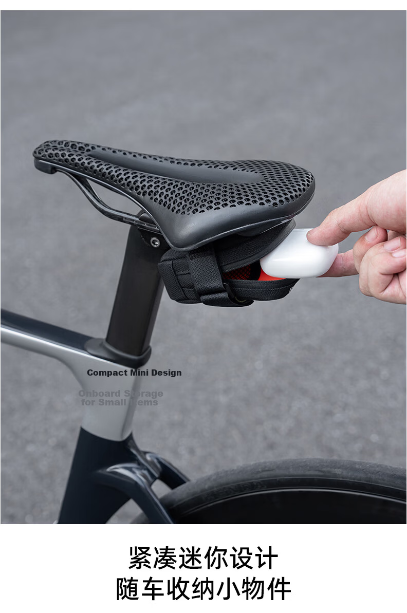 ROCKBROS Bicycle Bag Road Bike Tail Bag Compact Portable Seatpost Saddle Bag Cycling Accessories Black 4