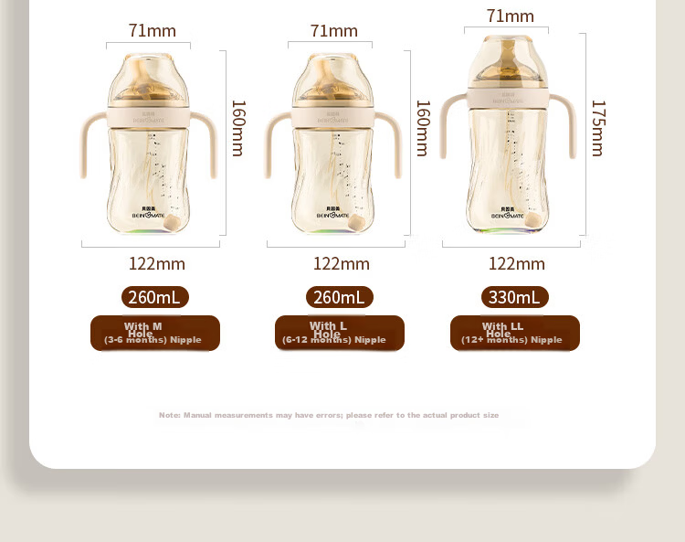 Beingmate Baby Diamond Glow Feeding Bottle Gift Set Newborn Anti-Colic Eccentric Nipple 0-3-6 Months PPSU Baby Bottle BBS 12