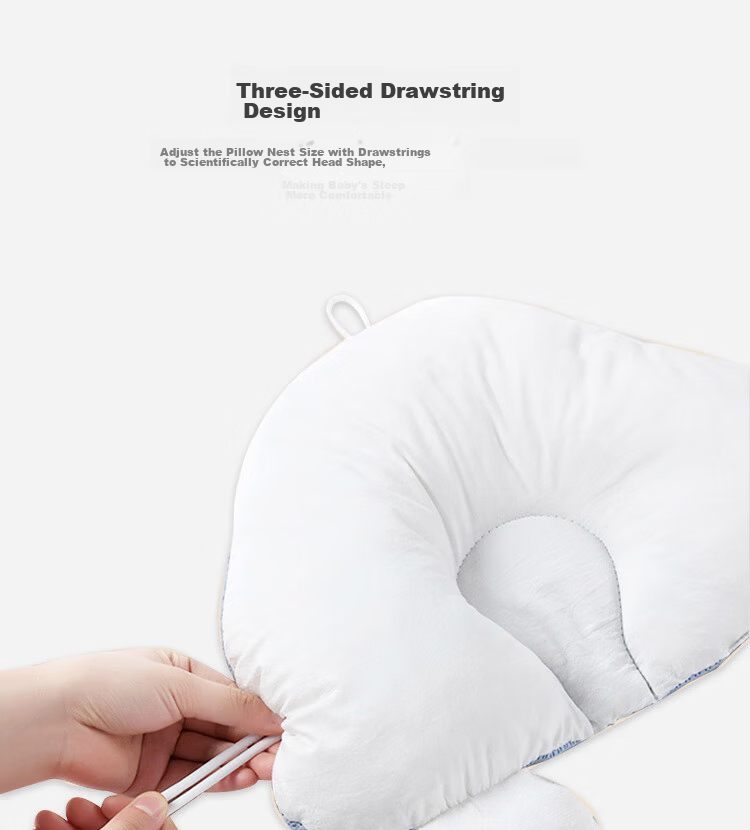 Xiqinbao Newborn Shaping Pillow, Baby Comforting Hugging Pillow, Three-Sided Drawstring Hugging Pillow [Sleep Head Shape + Anti-Startle] Pink 8