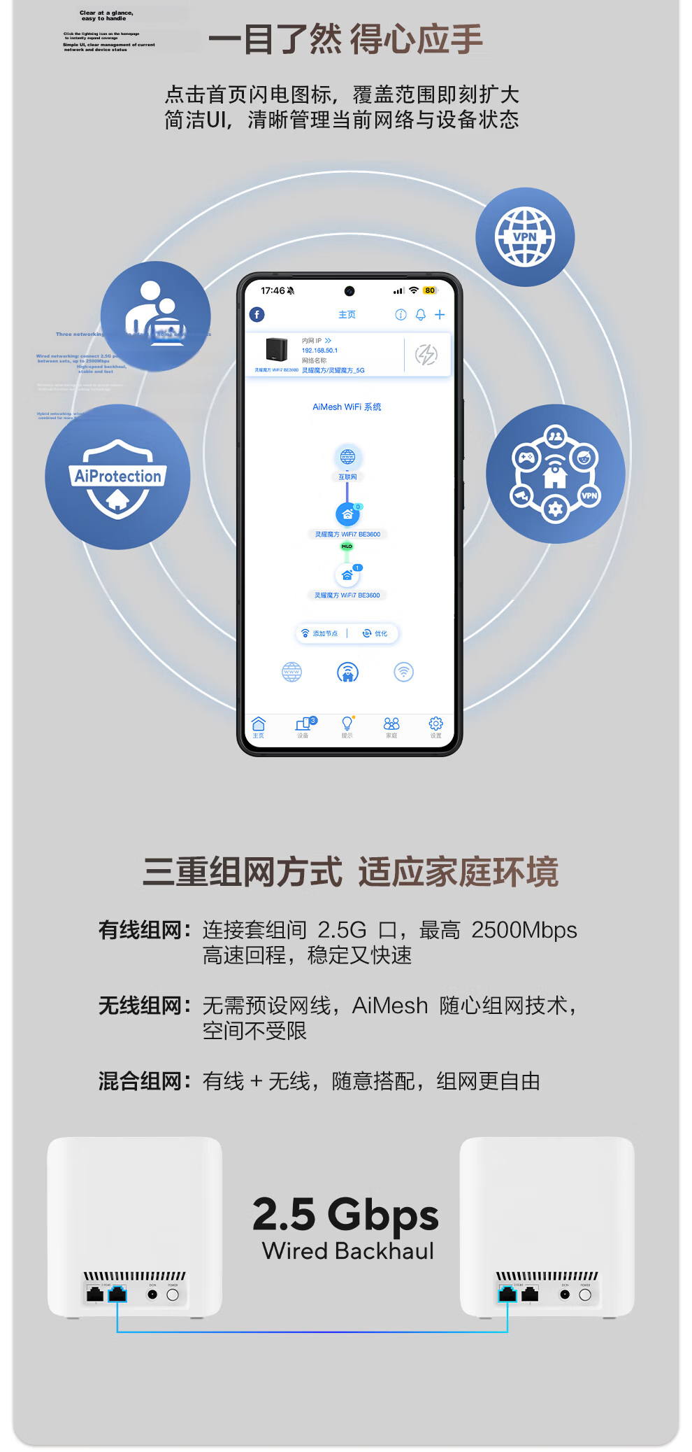 ASUS [Renewal Subsidy] Lingyao Magic Cube WiFi 7 Router Single Pack Home Wireless Gigabit Whole-House WiFi 7 Distributed Parent-Child Router Aimesh Flexible Configuratio 11